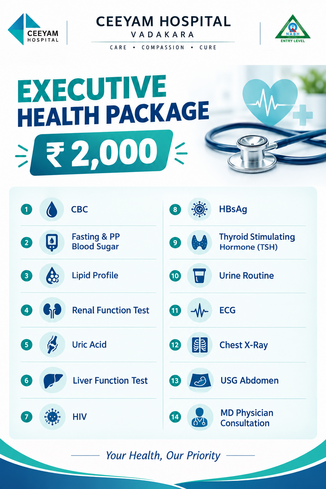 EXECUTIVE HEALTH PACKAGE – Rs.2000